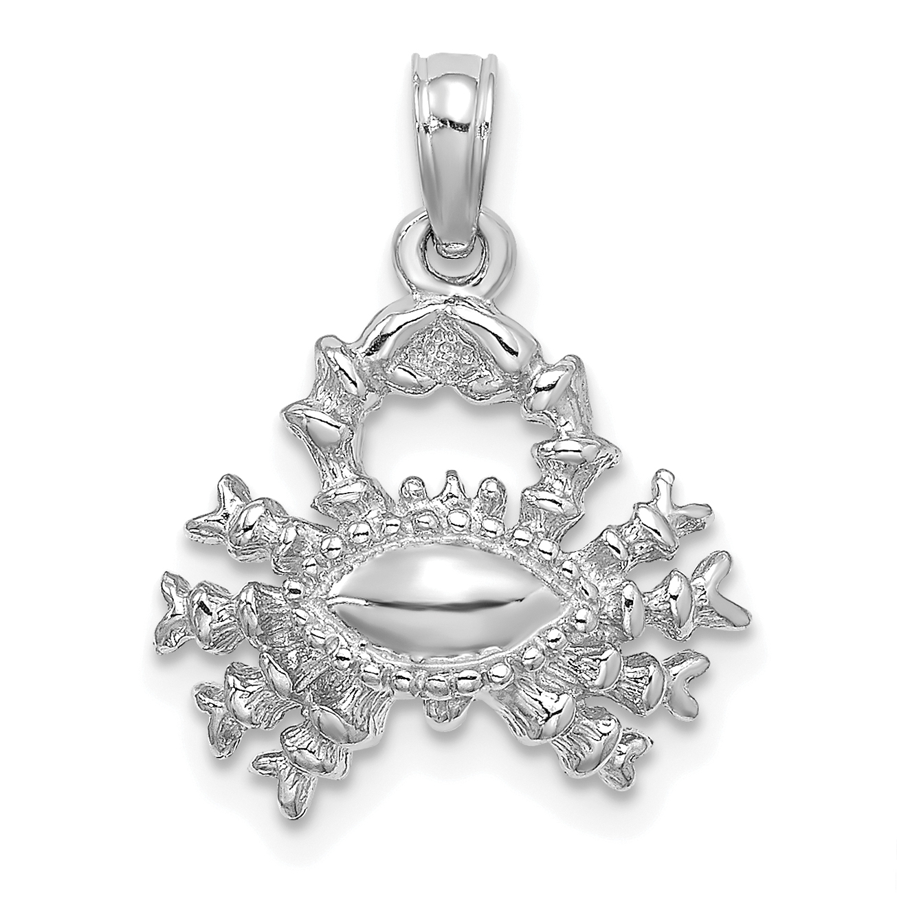 10K White Gold 3-D Cancer Zodiac Pendant