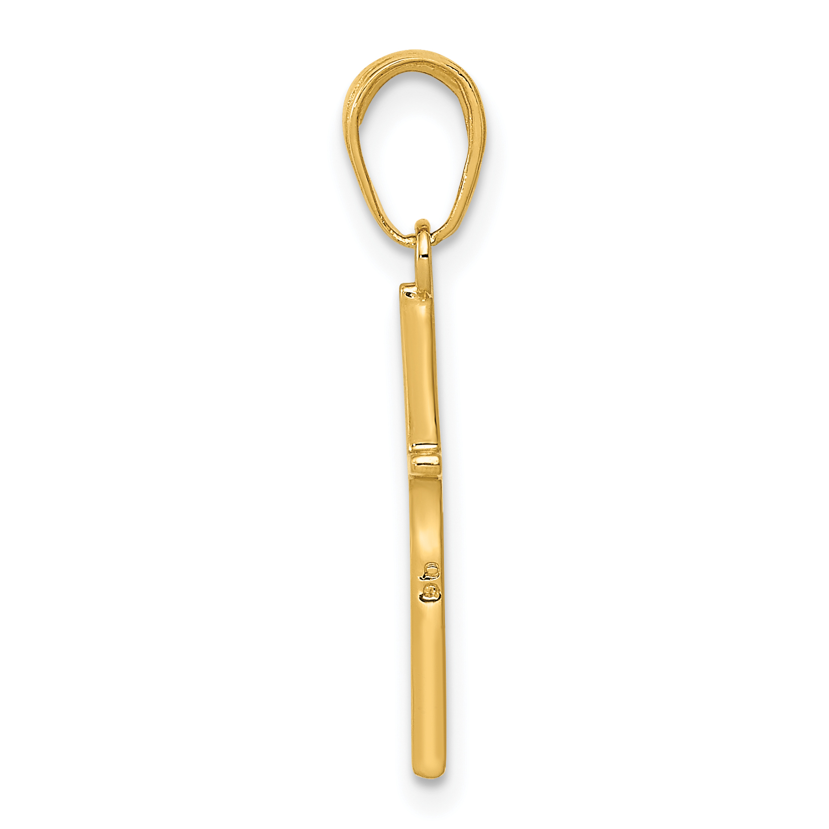 Cross Charm Pendant 10k Yellow Gold 19x10mm Religious Solid View 2