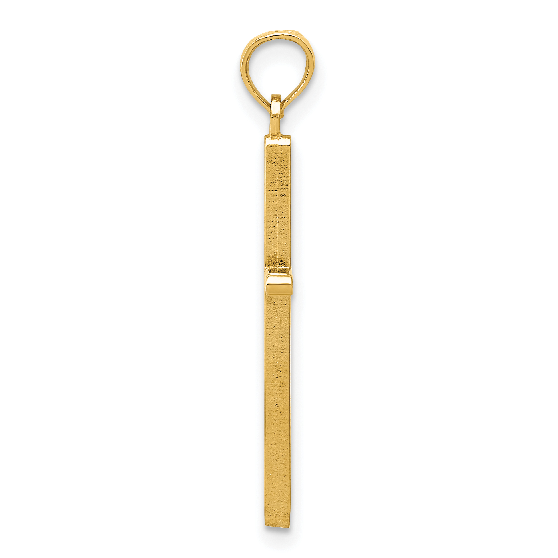 Cross Charm Pendant 10k Yellow Gold 30x12mm Religious Solid detailed image 2