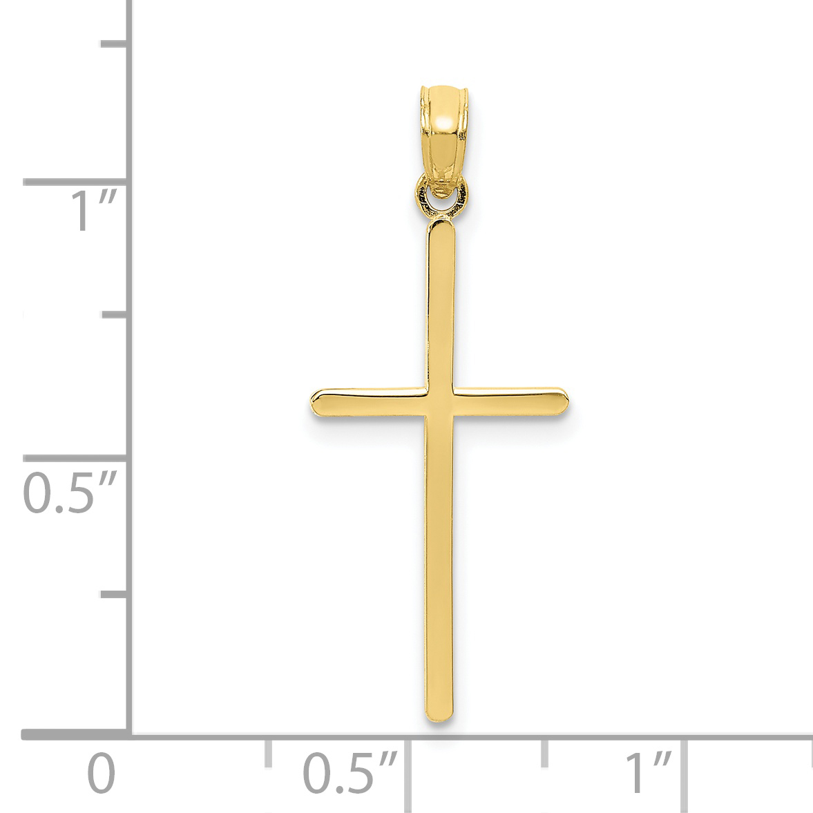 Cross Charm Pendant 10k Yellow Gold 30x12mm Religious Solid detailed image 4