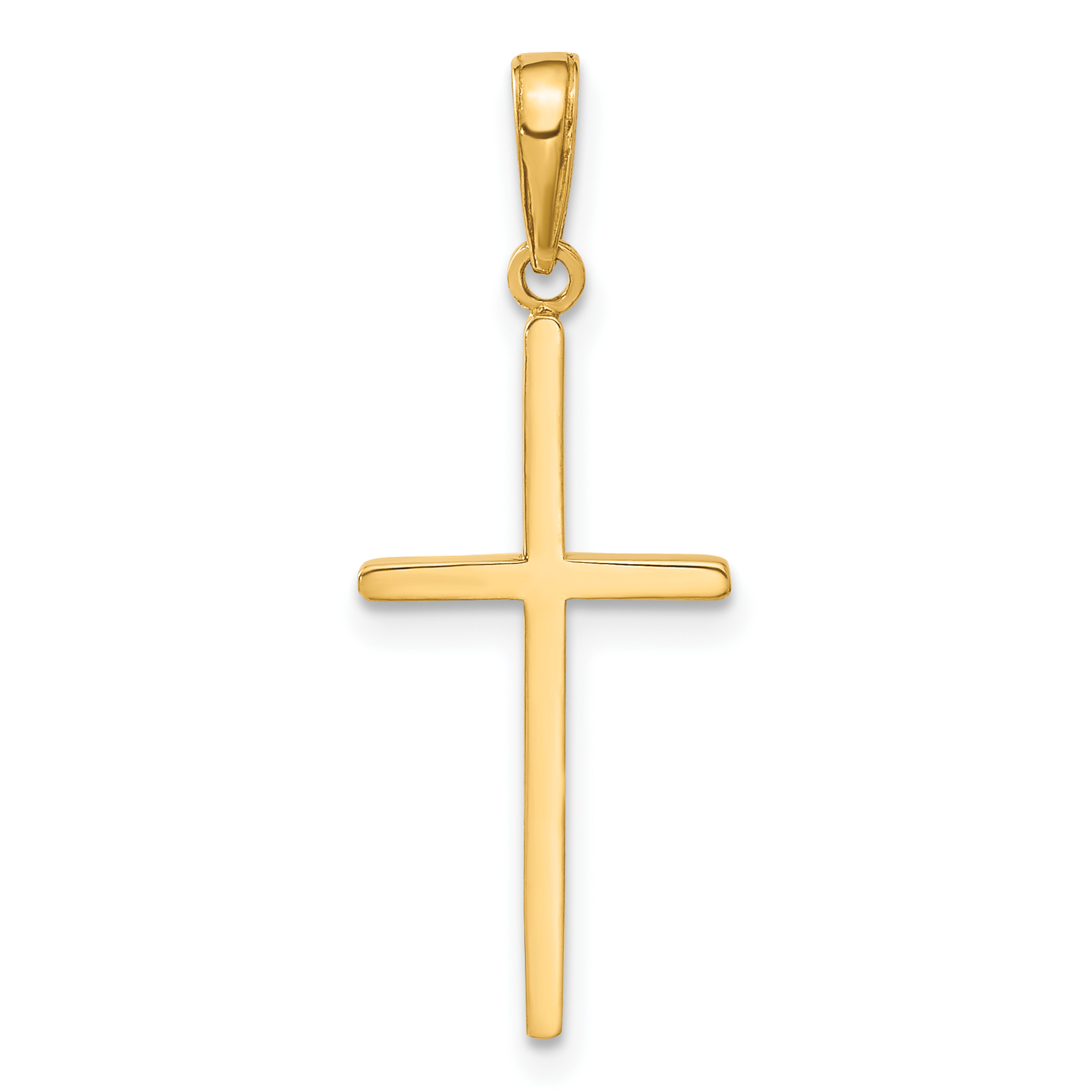 Cross Charm Pendant 10k Yellow Gold 30x12mm Religious Solid main product image