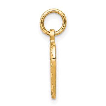 10k Solid Diamond-cut Double Heart Charm — alternate view