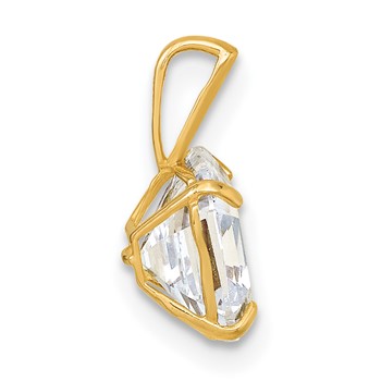 10k Polished 8.00mm Modified Square-cut CZ Pendant — alternate view
