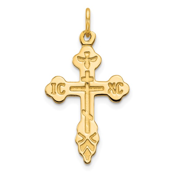 10k Gold Greek Key Cross Pendant