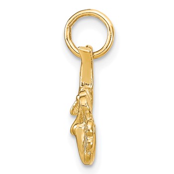 10K Solid Horseshoe Wishbone and Shamrock Charm — alternate view