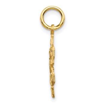 10k Solid Satin Snowflake Charm — alternate view