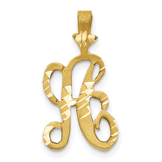 Small Gold Alphabet Letter Charms With CZ Rhinestones 8-9mm 