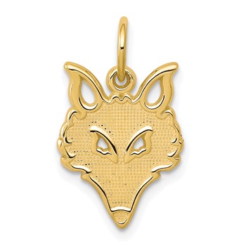10k Solid Flat Back Small Fox Head Charm