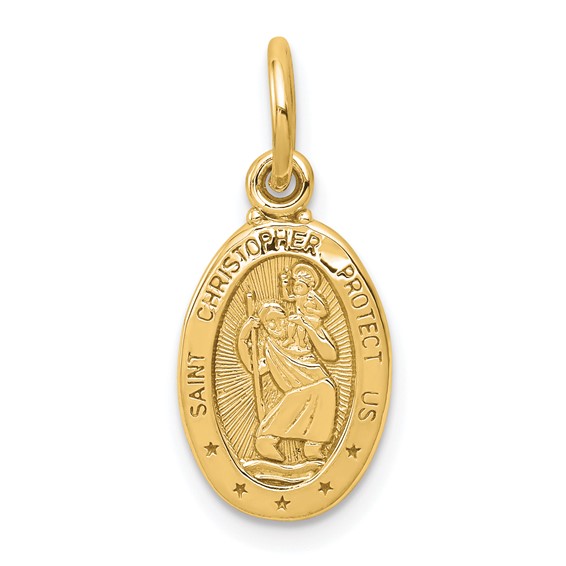 Gold saint christopher pendant sales