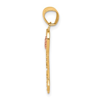 10k Two-tone I Love You Key Charm — alternate view