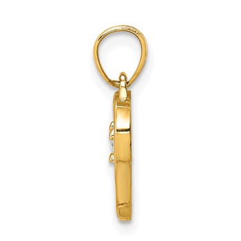 10k CZ Heart Charm — alternate view