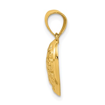 10k Diamond-Cut Heart Charm — alternate view