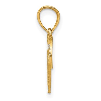 10K with Rhodium Heart Charm — alternate view