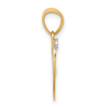 10K with Rhodium I LOVE YOU Heart Charm — alternate view