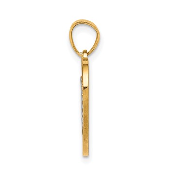 10K Two-tone w/White Rhodium 15 Heart Pendant — alternate view