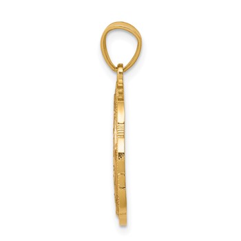 10K Two-tone w/White Rhodium Sweet 15 ANOS Oval Pendant — alternate view