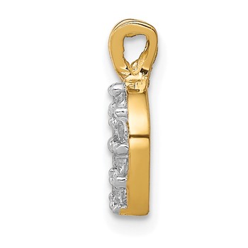 10k Small CZ Horseshoe Charm — alternate view