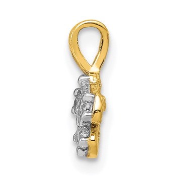 10k Small CZ Flower Charm — alternate view