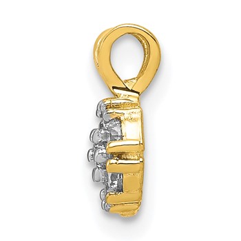 10k Small CZ Flower Charm — alternate view