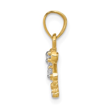 10K with Rhodium CZ Dragonfly Charm — alternate view