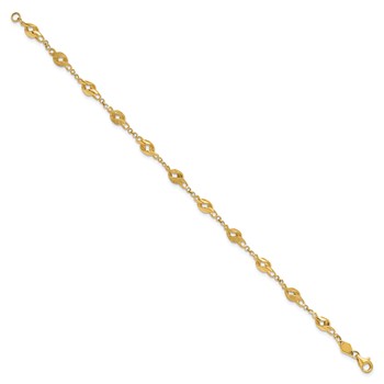 10k Polished and Lasered Spiral Link 7.25in Bracelet — alternate view