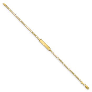 10k Semi-solid Figaro Link ID Bracelet — alternate view