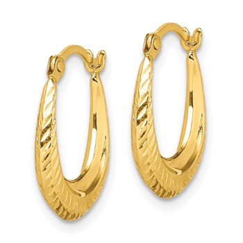 10K Textured Hollow Hoop Earrings — alternate view