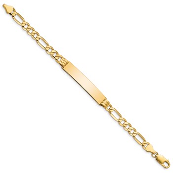 10k Figaro Link ID Bracelet — alternate view