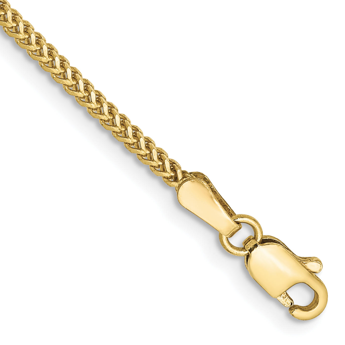 1.3mm Franco Chain Bracelet 10k Yellow Gold 7 inch Solid detailed image 2