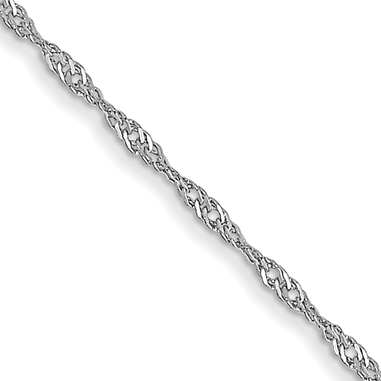 10k White Gold 1mm Carded Singapore Chain - Quality Gold Canada