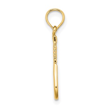 10K Tennis Racquet Pendant — alternate view