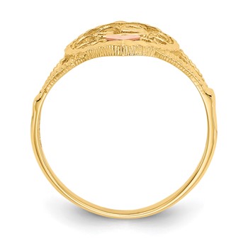 10K Two-tone Diamond Cut 15 Heart Ring — alternate view