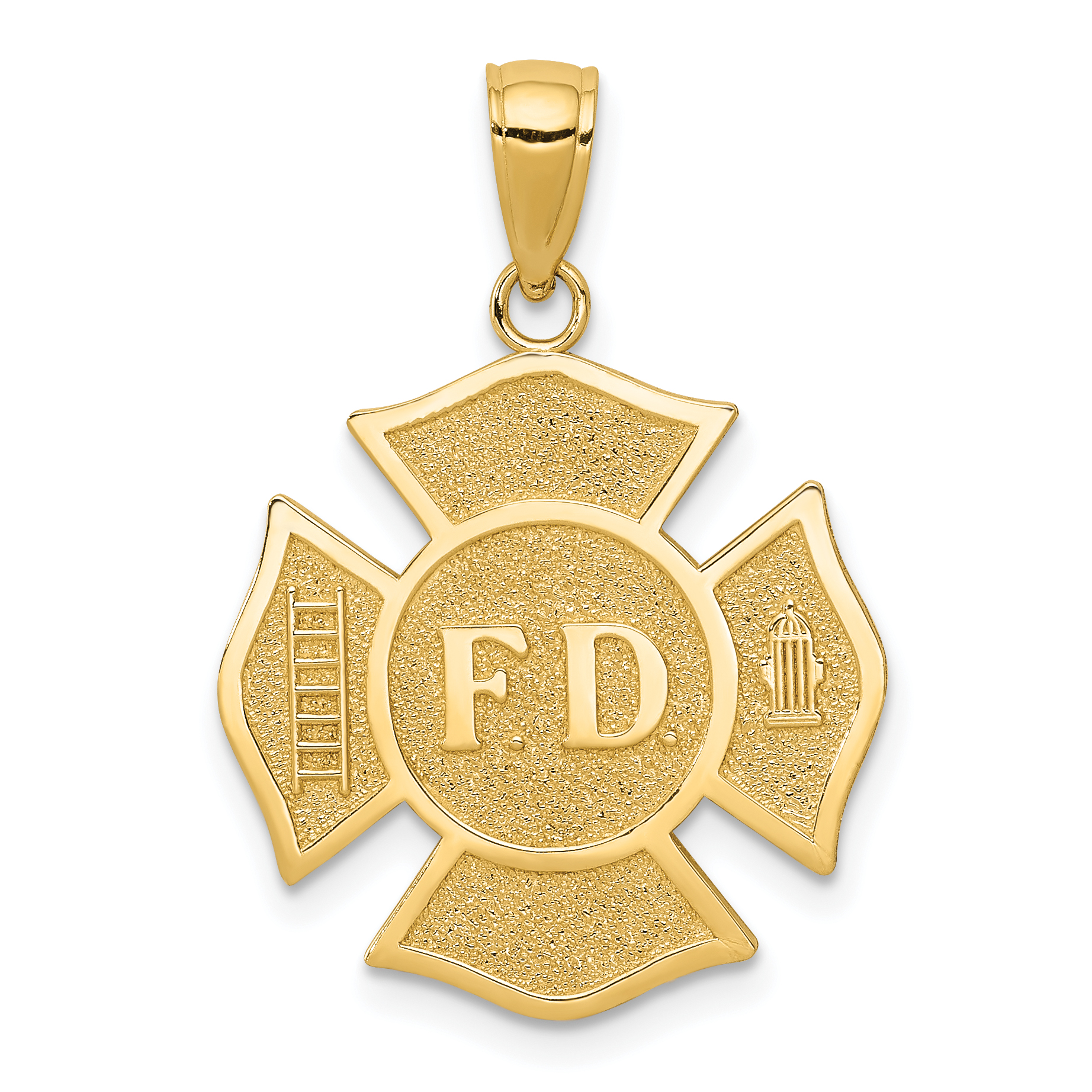 10k Fire Dept. Maltese Cross Pendant - Quality Gold