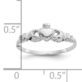 10k White Gold Child's Claddagh Ring — alternate view
