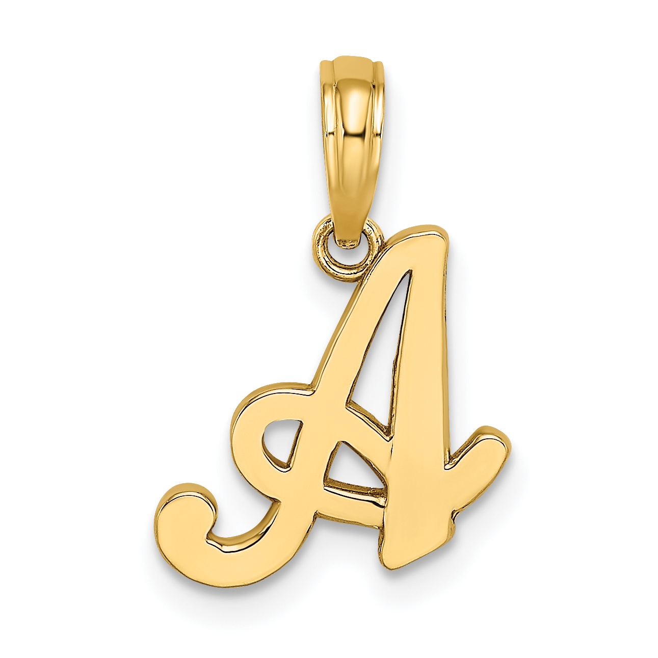 10K Polished Medium Script Initial A Charm