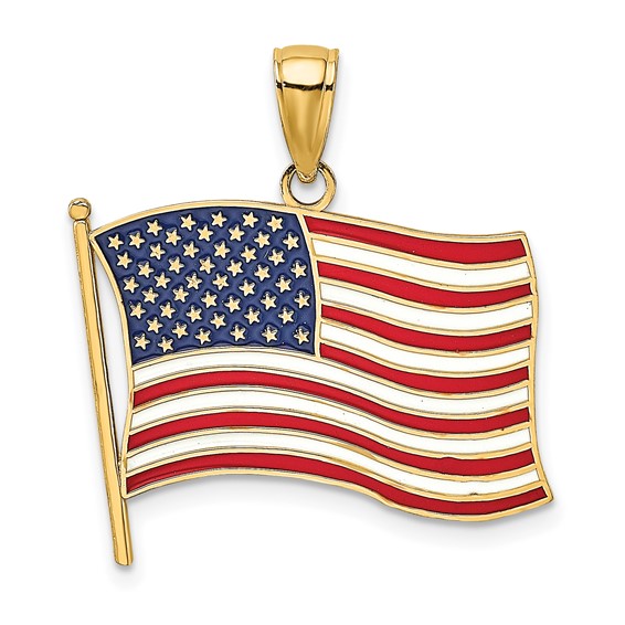 Enamel American Flag Star Charms For Jewelry Making 16*15mm