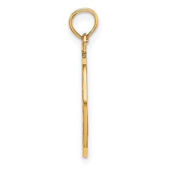 10K Flat Textured Peace Sign Charm — alternate view