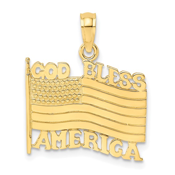 God Bless America Womens Patriotic & Religious Charm Bracelet Featuring 11  Individual Beads & Charms Plated In 18K Gold