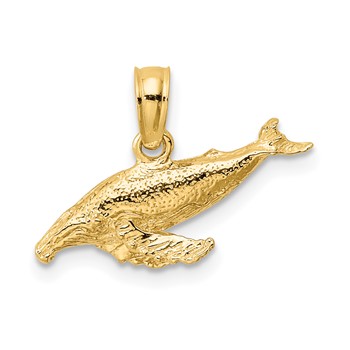 10K 2-D Whale Charm