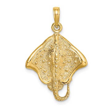 10K Stingray with Polished Edge Charm