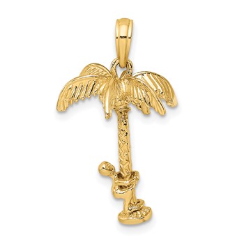 10K 3-D Palm Tree with Moveable Man Charm