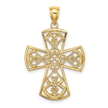 10K Filigree Cross Charm
