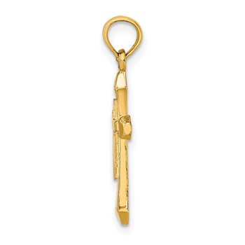 10K Polished Beveled Tips Cross Charm — alternate view