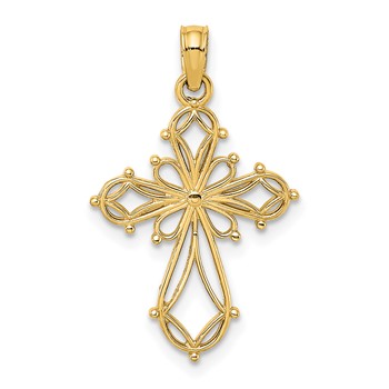 10K Cut-Out Fancy Cross Charm