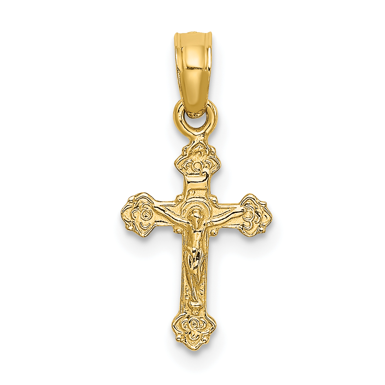 10K Mini Crucifix with Fancy Tips Charm