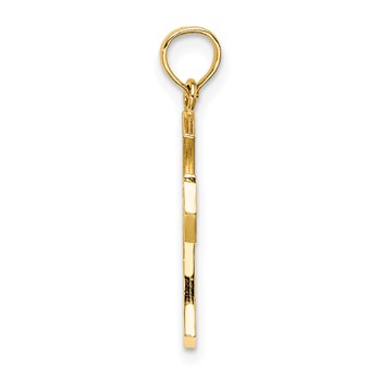 10K Textured Cut-Out Center Cross Charm — alternate view