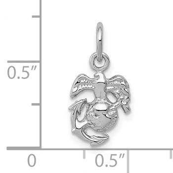 10k White Gold U.S. Marine Corps Insignia Charm — alternate view