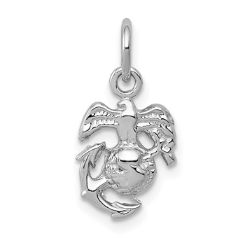 10k White Gold U.S. Marine Corps Insignia Charm