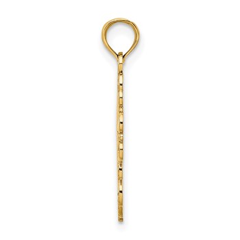 10K W/ Rhodium Beaded Lace Trim Cross Charm — alternate view