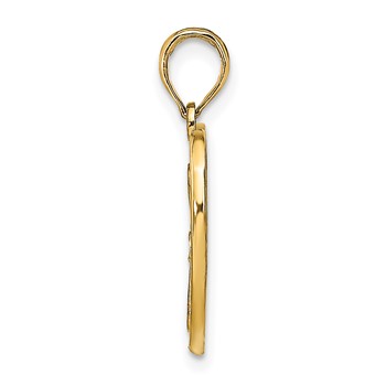 10K with Rhodium Beaded Filigree Fashion Heart Charm — alternate view